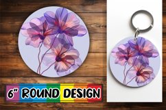 Floral Fusion: Keychain &amp; Car Coaster Sublimation Circles Product Image 1