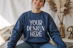 Navy Gildan 18000 Sweatshirt Model Mockups Product Image 1