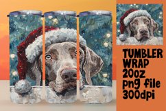 Winter Tumbler Wrap Art Christmas Peeking Dog Sublimation Product Image 1