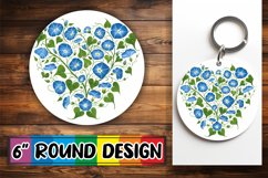 Round Design Floral Heart Sublimation PNG Product Image 1