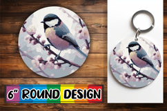 Cozy Circle Car Coaster Sublimation, Birds Product Image 1