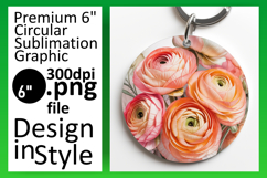 Elegant Keychain Round PNG Artwork , Flowers Product Image 1