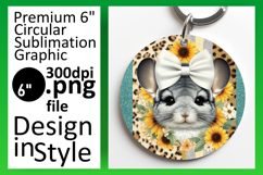 Playful Round Design Keychain PNG , Cute Animals Product Image 1