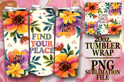 Happy Journeys 20oz tumbler wrap, Flower Quote Product Image 1