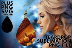 Dazzling Teardrop Earrings Gift PNG, Leopard Prints Product Image 1