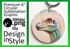 Sophisticated Circle Design for Sublimation , Cute Dino Product Image 1