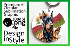 Vibrant Round Design Coaster Template , Cute Dog Product Image 1