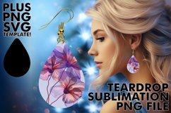Blossom Bliss Teardrop Earring Sublimation - Chic Pattern Product Image 1