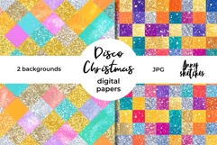 Retro Christmas Ornament Groovy Digital Papers Disco Product Image 1