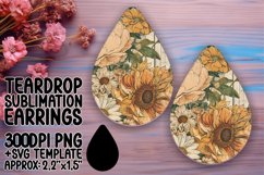 Nostalgic Retro Floral Earring Selection PNG Product Image 1