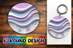 Blissful Circle Coaster Sublimation PNG, Pattern Product Image 1