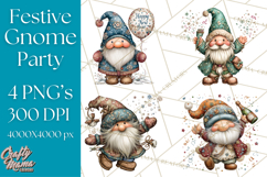 Winter Metallic New Year Gnomes PNG Clipart Product Image 1