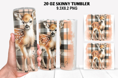 Deer Skinny Tumbler 20oz Wrap Design, Animal Tumbler Wrap Product Image 1