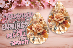 Artful Teardrop Earrings Design Template , Autumn Flower Product Image 1