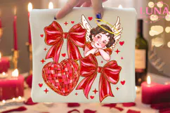 Valentine PNG, Red Heart Coquette Design, Valentines day png Product Image 1