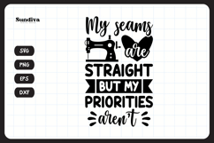 Funny Quilting Quote SVG For Quilters | My Seams Straight Product Image 3