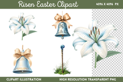 Risen Easter Clipart PNG Product Image 1