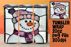 Stained Glass Snowman Wrap Holiday 3D Product Image 1