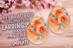 Teardrop Earring Sublimation Design - Floral Pattern Product Image 1