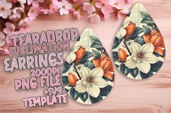 Elegant Blossom Burst PNG Teardrop Earring Design Sublime Product Image 1