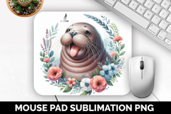 Walrus, Cute Animal Mouse Pad PNG, Animal Lover Gift Product Image 1