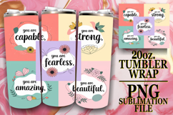 Blissful Reflections 20oz tumbler wrap, Quote Product Image 1