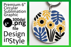 Cute Round Design Keychain Template , Flowers Product Image 1