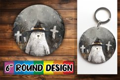 Halloween Boho Animal Round Design PNG Keychain Product Image 1