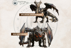 Fantasy Dragons Cliparts, Mythical Monster PNG Product Image 12