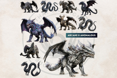 Fantasy Dragons Cliparts, Mythical Monster PNG Product Image 15