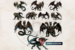 Fantasy Dragons Cliparts, Mythical Monster PNG Product Image 17