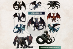 Fantasy Dragons Cliparts, Mythical Monster PNG Product Image 18