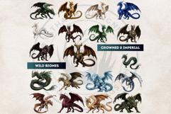 Fantasy Dragons Cliparts, Mythical Monster PNG Product Image 5