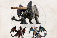 Fantasy Dragons Cliparts, Mythical Monster PNG Product Image 8