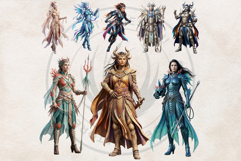 Fantasy Dragons riders Cliparts, RPG Warrior PNG Product Image 10