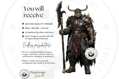 Fantasy Dragons riders Cliparts, RPG Warrior PNG Product Image 2