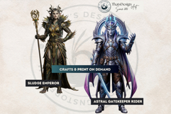 Fantasy Dragons riders Cliparts, RPG Warrior PNG Product Image 4