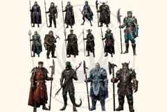 Fantasy Dragons riders Cliparts, RPG Warrior PNG Product Image 5