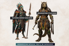 Fantasy Dragons riders Cliparts, RPG Warrior PNG Product Image 6