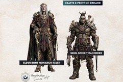 Fantasy Dragons riders Cliparts, RPG Warrior PNG Product Image 9