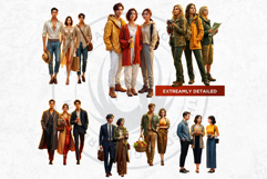 Golden Hour Travelers Clipart And Vacation People Graphics Product Image 10