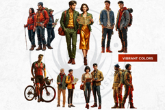 Golden Hour Travelers Clipart And Vacation People Graphics Product Image 12