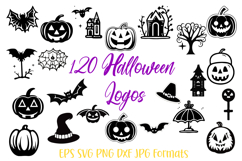 120 Halloween Logo ClipArt Design Collection SVG Gothic Product Image 1