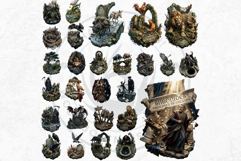 Jean De La Fontaine Fables Clipart Dark Renaissance PNG Product Image 6
