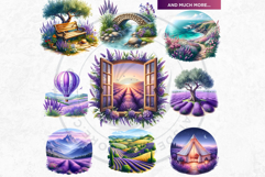Lavender Affaire Clipart Set PNG, French Country Botanical Product Image 10