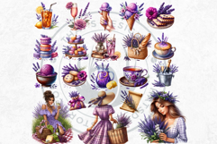 Lavender Affaire Clipart Set PNG, French Country Botanical Product Image 6