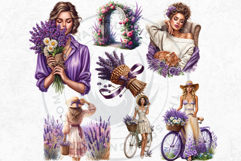 Lavender Affaire Clipart Set PNG, French Country Botanical Product Image 8