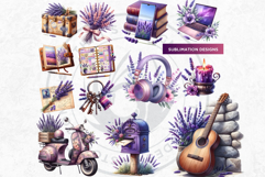 Lavender Affaire Clipart Set PNG, French Country Botanical Product Image 9