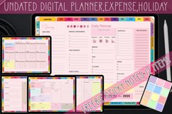 Undated Digital Planner,Expense,Holiday Planner Colorful Product Image 1
