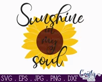 Sunshine In My Soul Sunflower Svg Cut File Product Image 2